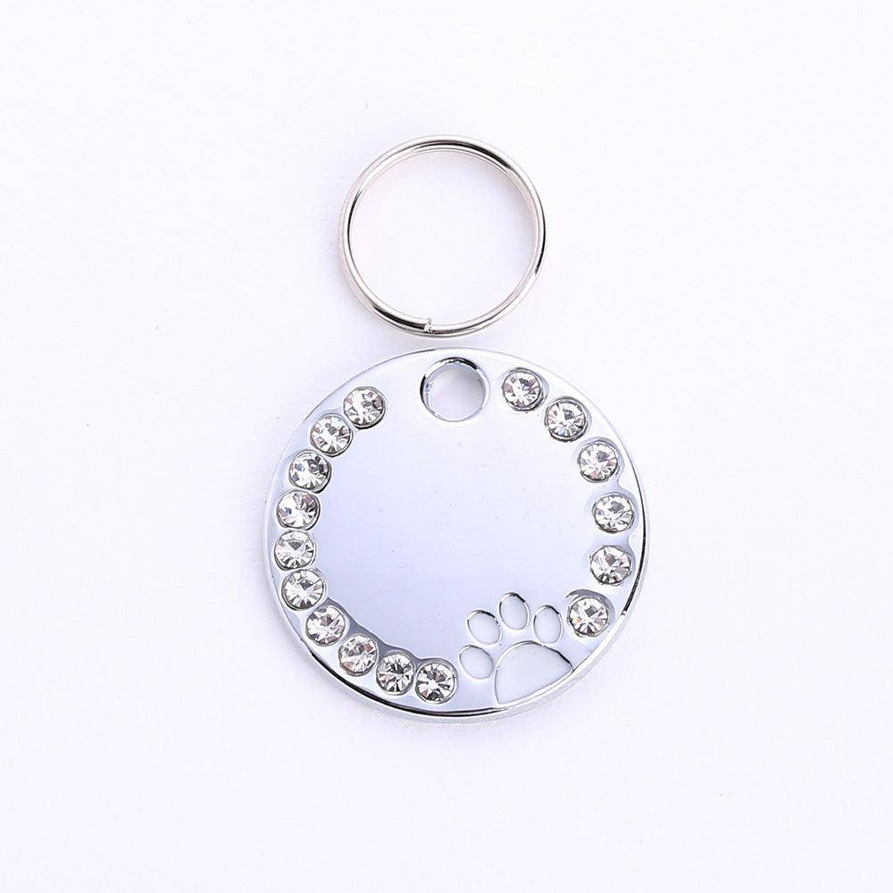 Personalized Round Metal Dog Tag Keychain