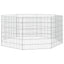 vidaXL Free Range Animal Enclosure 8-Panel 21.3"x23.6" Galvanized Iron