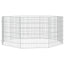 vidaXL Free Range Animal Enclosure 8-Panel 21.3"x23.6" Galvanized Iron
