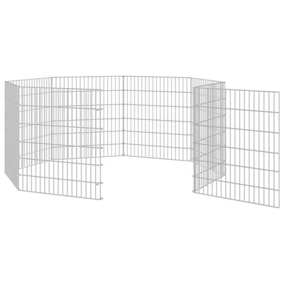 vidaXL Free Range Animal Enclosure 8-Panel 21.3"x23.6" Galvanized Iron