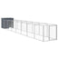 vidaXL Dog House with Run Outdoor Dog Kennel Cage Shelter Galvanized Steel