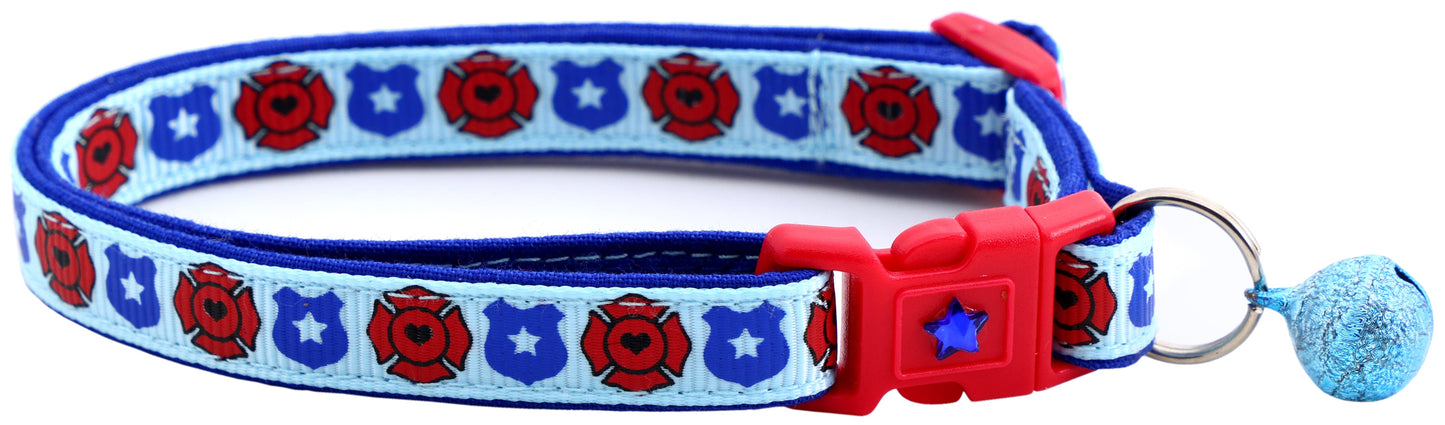 Fire and Police Badges Cat Collar