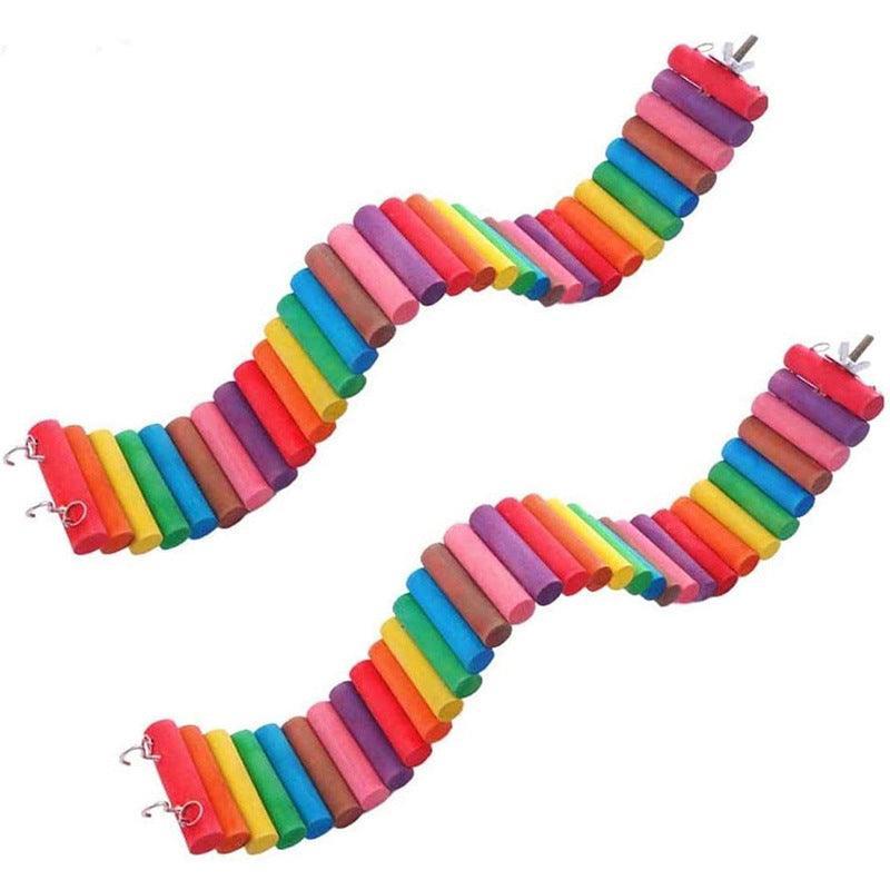 Colorful Wooden Hamster Climbing Ladder Toy