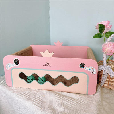 Crown Cat Scratch Board With Ball - The Perfect Toy For Your Feline Majesty