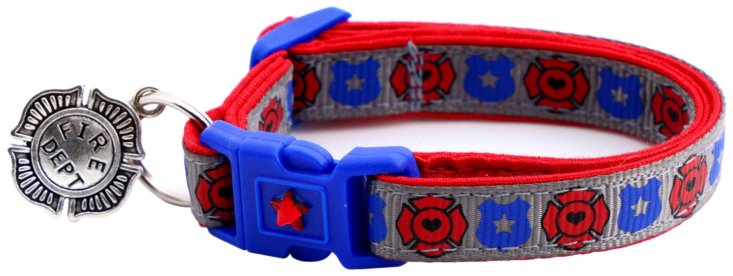 Fire and Police Badges Cat Collar
