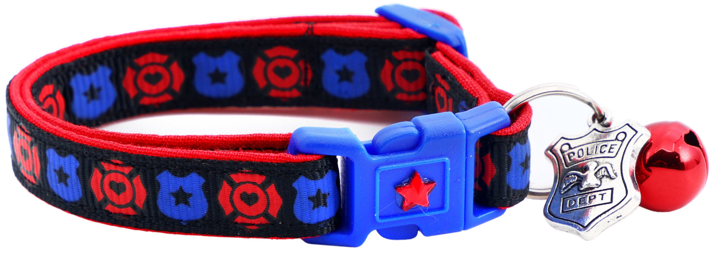 Fire and Police Badges Cat Collar
